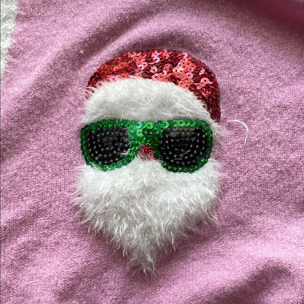 NEW Target 33 Degrees Pink Santa Print Christmas Festive Cardigan Sweater - Picture 9 of 16